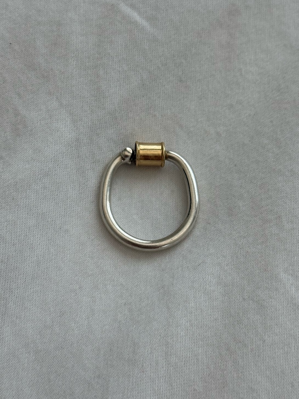 Marla Aaron Silver and Yellow Gold Trundle Lock Ring